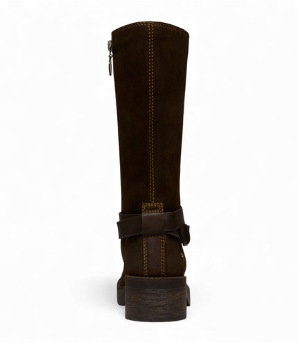 Windsorsmith Womens Brownie Suede Leather Mid-Calf High Western Riding Boots - Gotcha