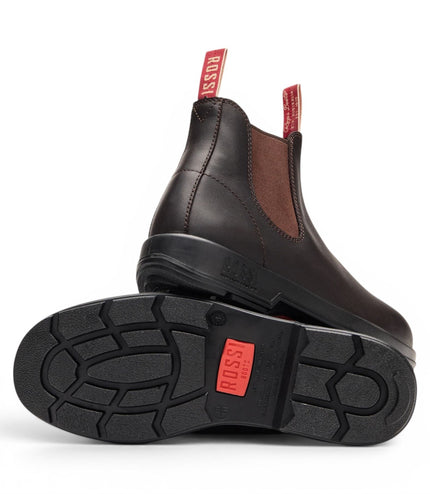 Rossi 404 Claret Brown Leather Outdoor Chelsea Boots - Spinifex