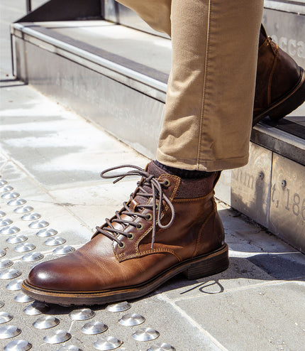 Windsorsmith Mens Brown Leather Casual Chelsea Chukka Ankle Boots - Beau