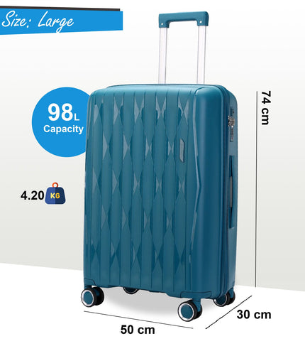 Burnaby Large Hard Shell Suitcase in Teal Blue