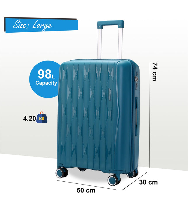 Burnaby Large Hard Shell Suitcase in Teal Blue