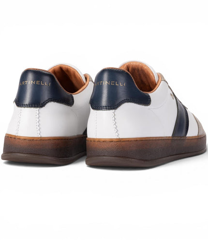 Martinelli Men's Blue Leather Sneakers Trainer Shoes - Seaford