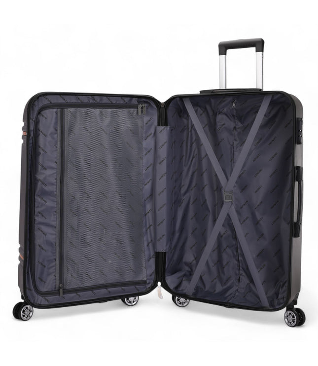 Calgary Medium Hard Shell Suitcase in Charcoal Black