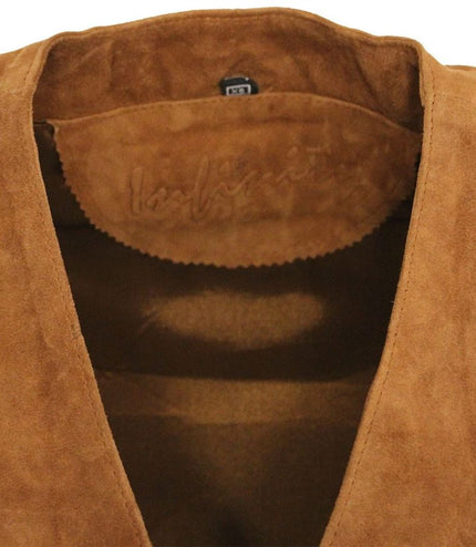 Mens Classic Goat Suede Leather Waistcoat-Norwich - Tan