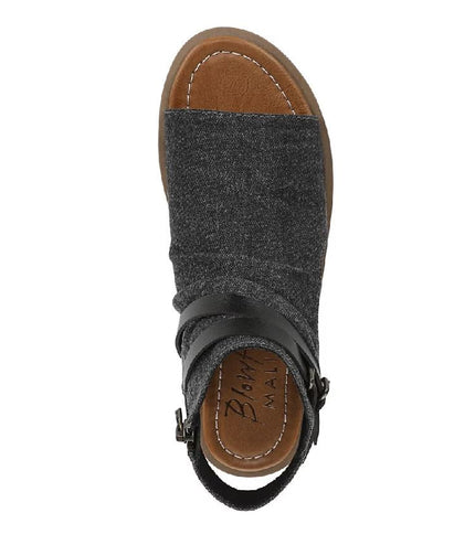 Blowfish Malibu Women's Charcoal Strappy Low Wedge Sandals - Denver