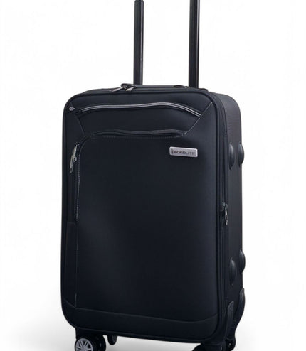 Handa Cabin Soft Shell Suitcase in Black