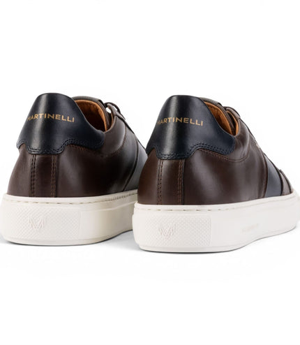 Martinelli Men's Brown Leather Sneakers Trainer Shoes - Hastings