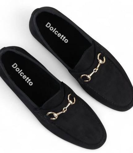 Men's Black Suede Moccasin Leather Lined Loafers