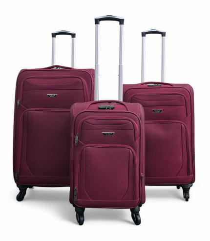 Nagoya Set of 3 Soft Shell Suitcase in Wine