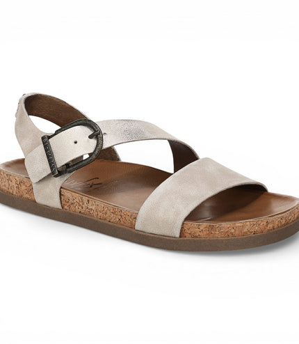 Blowfish Malibu Women's Cloud Silver Footbed Strappy Flat Sandals - Lance