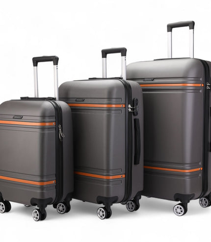 Calgary Set of 3 Hard Shell Suitcase in Charcoal Black
