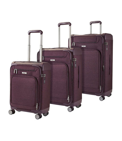 Amesbury Set of 3 Soft Shell Suitcase in Purple