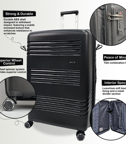 Camborne Cabin Hard Shell Suitcase in Black