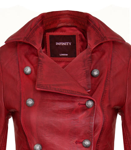 Womens Gothic Victorian Coat-Accra - Red