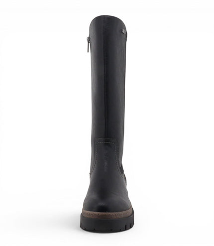 Mustang Women's Black Knee High Chunky Long Winter Boots - M0062001