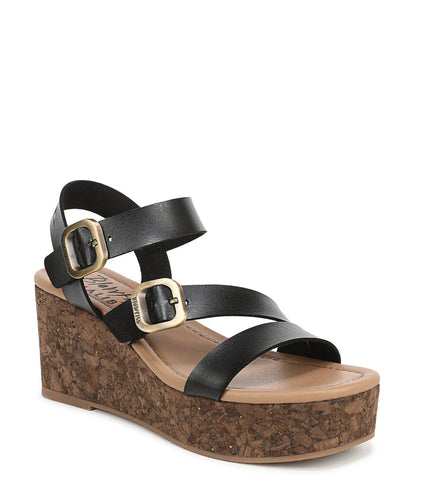 Blowfish Malibu Womens Black Wedge Strappy Espadrille Heel Sandals - Ali