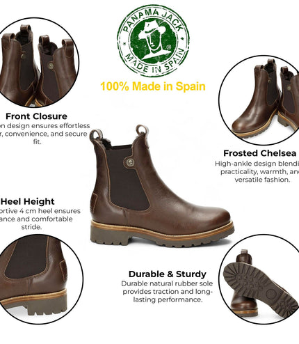 Panama Jack Women's Francesca B13 Brown Leather Chelsea Boots