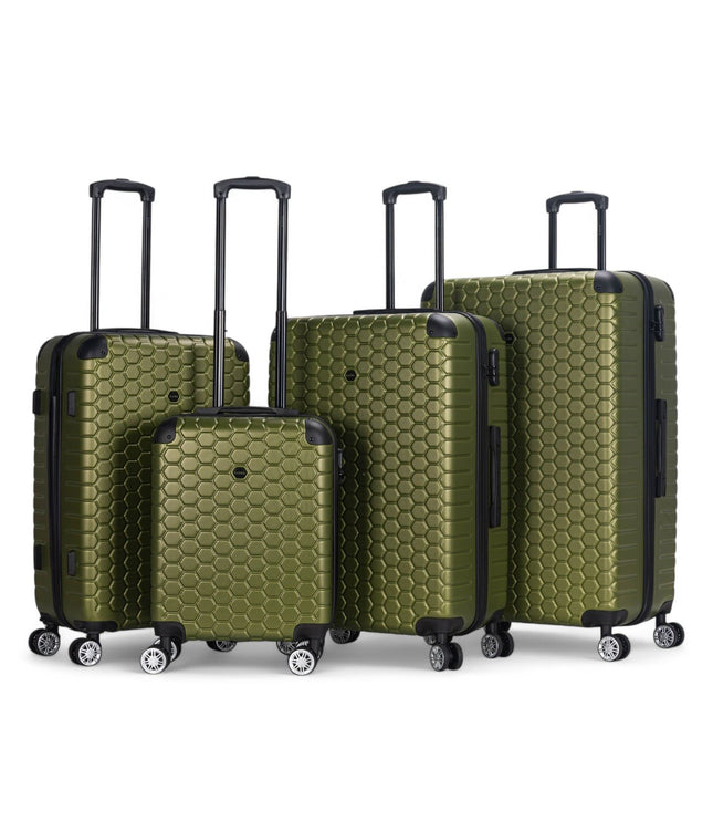 Noda Set of 4 Hard Shell Suitcase in Green