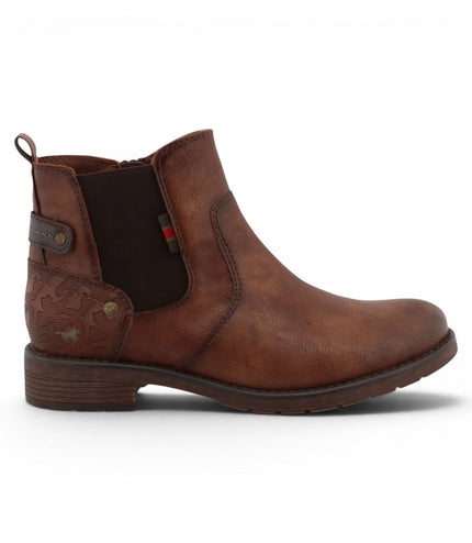 Mustang Women's Brown Faux Leather Chelsea Ankle Boots - M0052002
