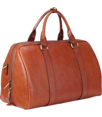 Vintage Genuine Leather Tan Holdall Duffle Gym Travel Bag - Atlas