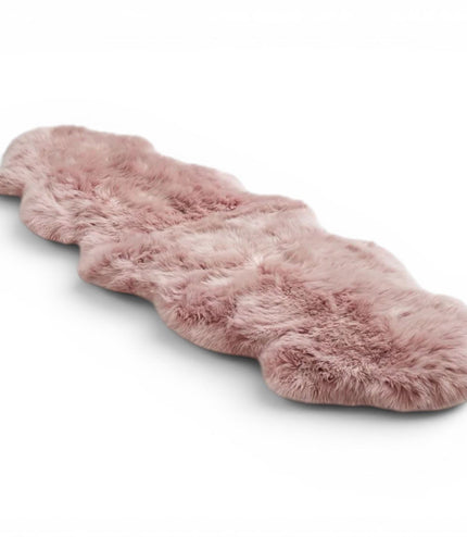 Genuine Sheepskin Rosa Pink Double Natural Fluffy Silky Soft Real Wool Rug
