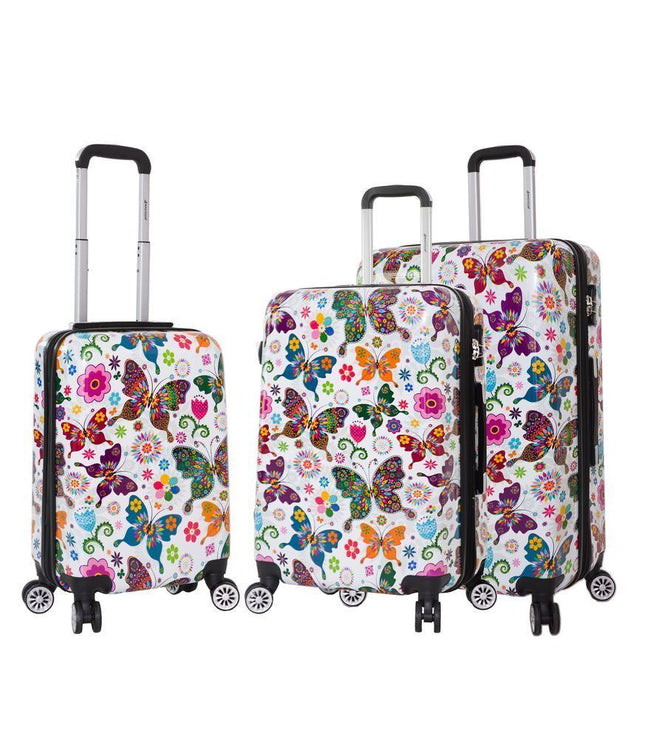 Corbridge Set of 3 Hard Shell Suitcase in Butterfly