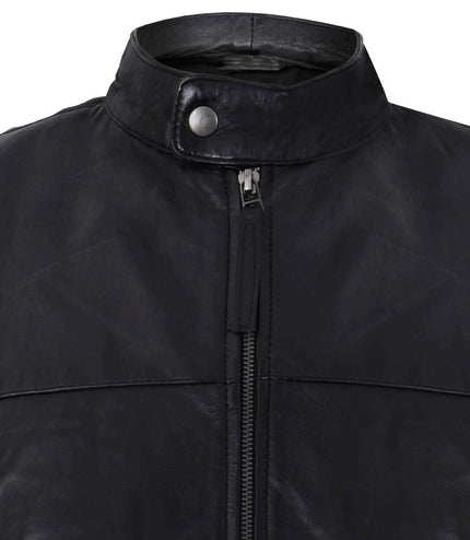 Mens Retro Leather Biker Jacket-Amsterdam