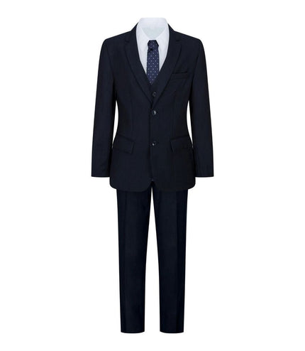 Boys 5 Piece Navy Blue Classic Suit