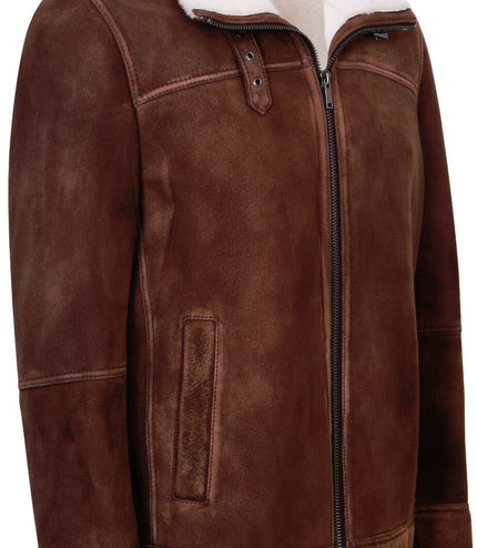 Mens Sheepskin Leather Harrington Bomber Jacket-Luanda