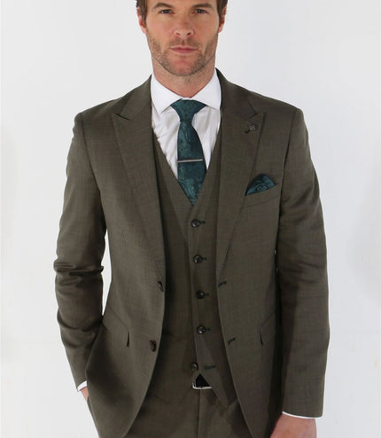 Men's 3 Piece Sage Summer Wedding Tailored Fit Suit
