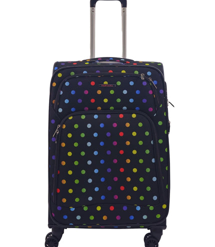 Ashbourne Medium Soft Shell Suitcase in Dots