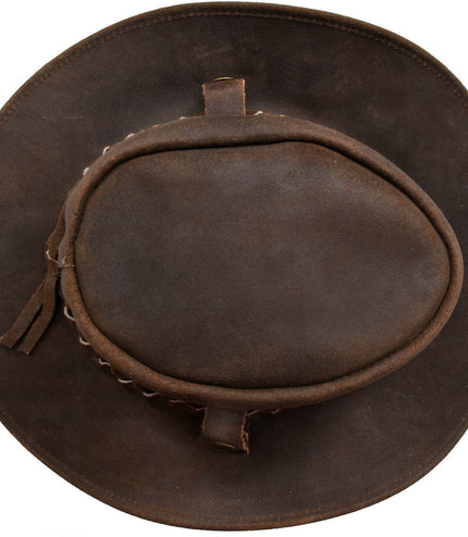 Australian Vintage Brown Western Style Cowboy Outback Real Suede Aussie Bush Hat