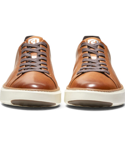 Cole Haan Men's GrandPro Luxe Mile Trainer Tan Leather Sneakers - C34229
