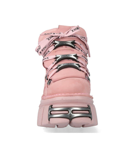 New Rock M-106-C153 Pink Tower Platform Gothic Punk Ankle Boots
