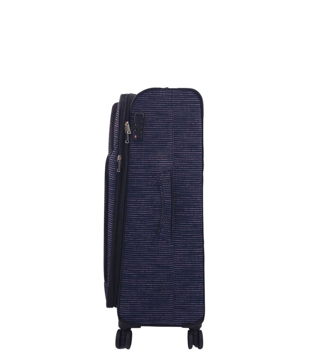 Ashbourne Large Soft Shell Suitcase in Lines