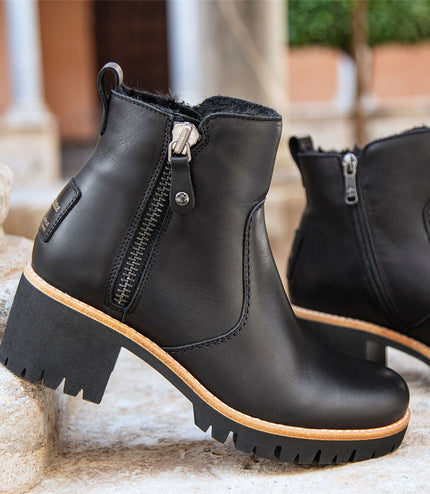 Panama Jacks Women's Black Trav B2 Leather Ankle Boots