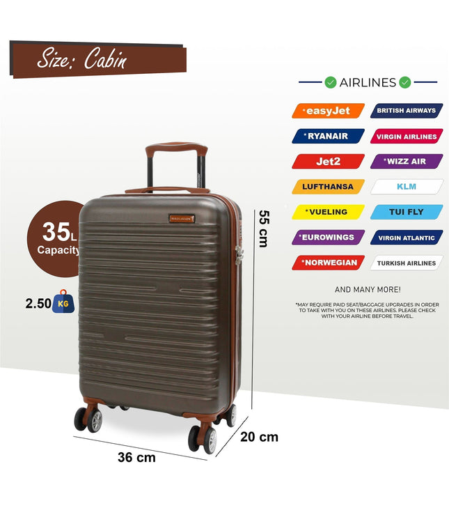 Armidale Cabin Hard Shell Suitcase in Coffee