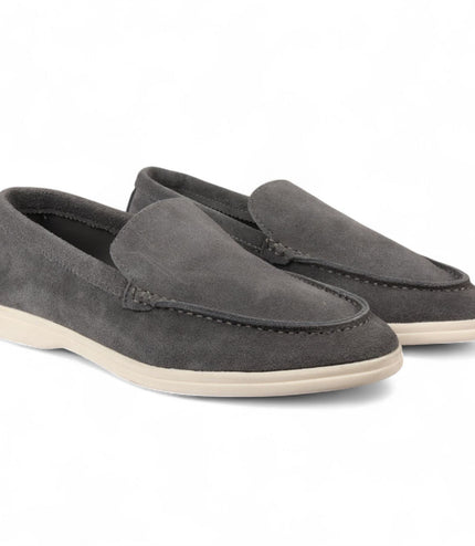 Men's Durable Grey Slip-On Loafers with Cushioned Insole