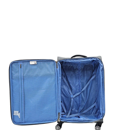 Beverley Medium Soft Shell Suitcase in Grey
