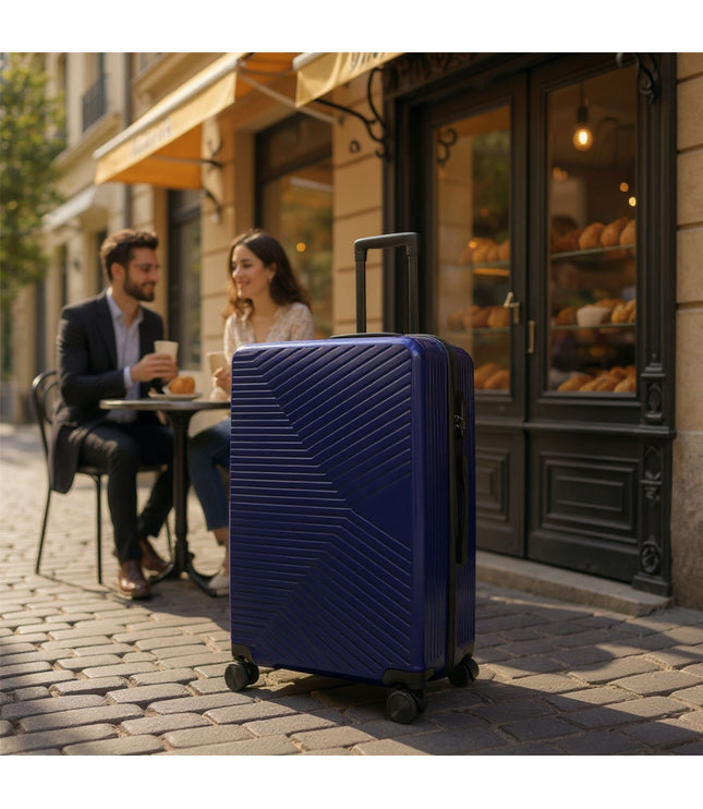 Junee Large Hard Shell Suitcase in Navy Blue