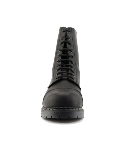 Grinders Unisex Black Stag Acs Leather Steel Toe Cap Lace Up Boots
