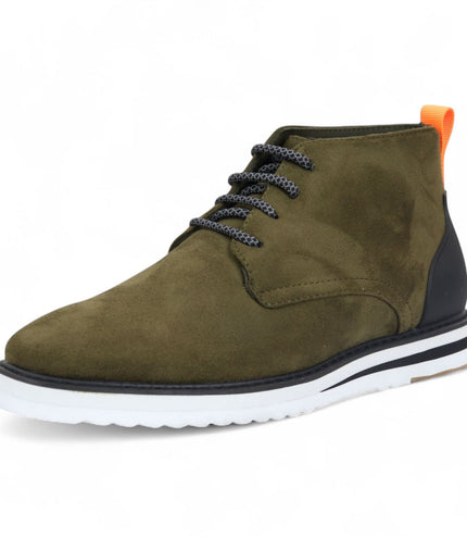 Men's Olive Suede Lace-Up Ankle Desert Boots