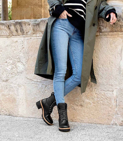 Panama Jacks Women's Black Leather Padma B11 Ankle Boots