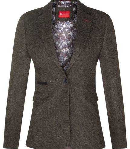 Womens 1920s Olive Green Wool Classic Retro Vintage Blazer