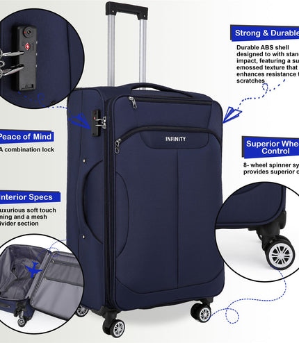 Delta Set of 3 Hard Shell Suitcase in Navy