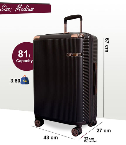 Cowra Medium Hard Shell Suitcase in Marron