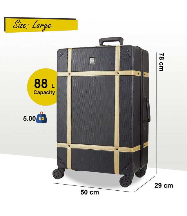 Alston Large Hard Shell Suitcase in Black Gold