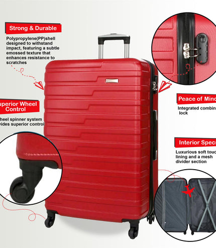 Croydon Set of 3 Hard Shell Suitcase in Red