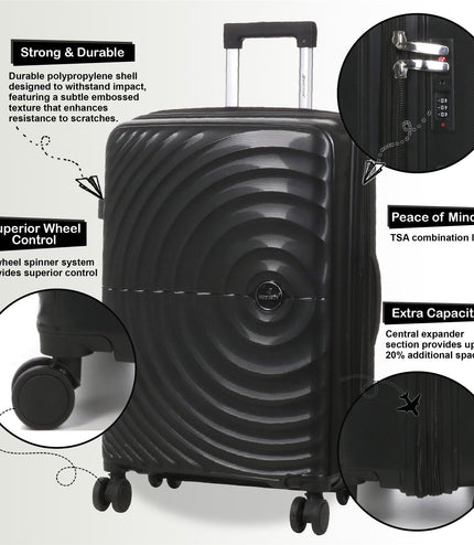 Balranald Cabin Hard Shell Suitcase in Black