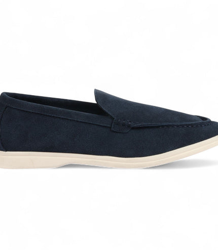 Men's Durable Navy Slip-On Loafers with Cushioned Insole